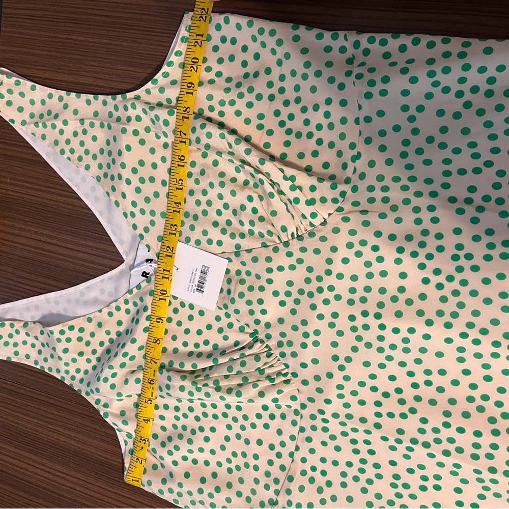 Polka dot Wray Mandi sleeveless dress in pistachio - Picture 4 of 8